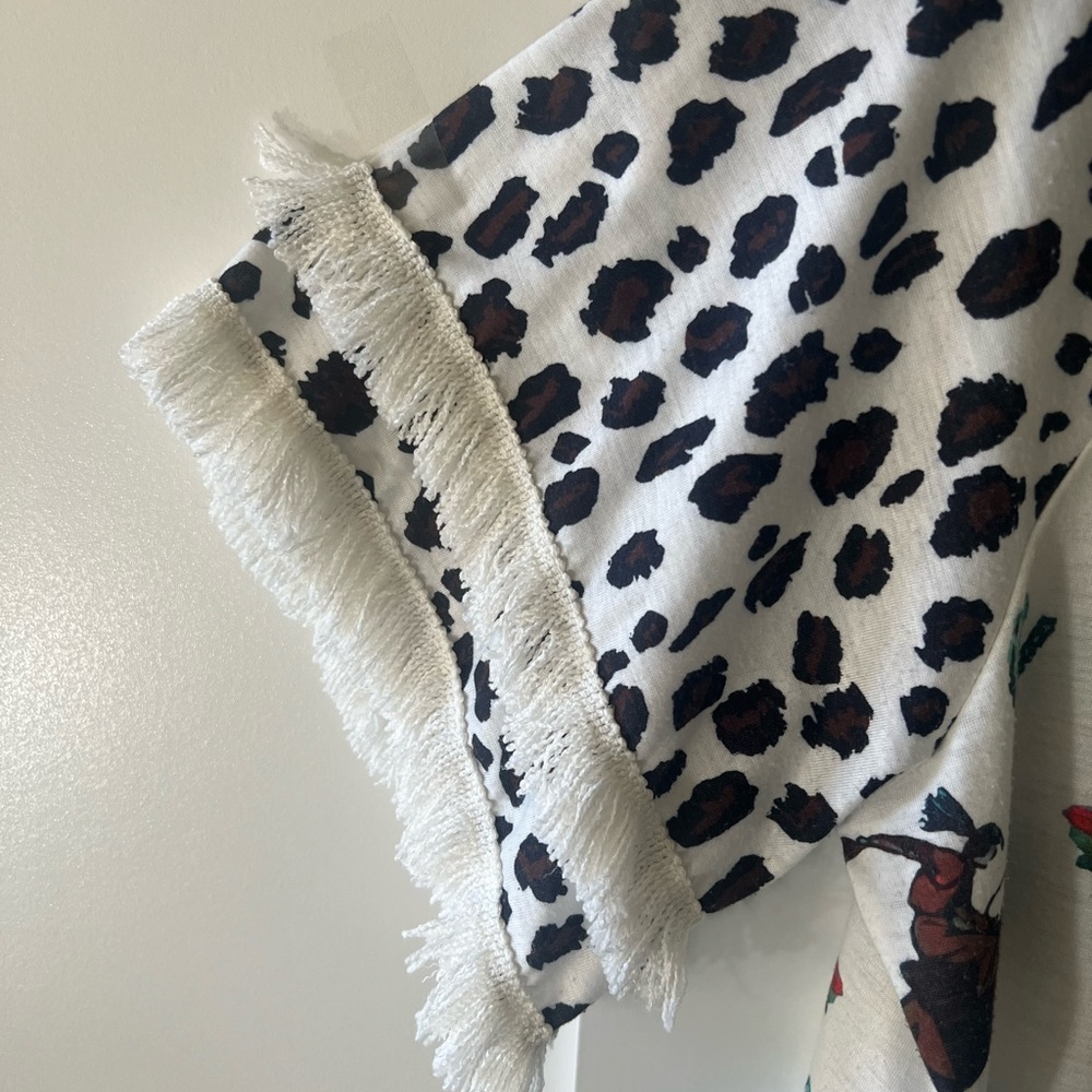 Western Print Fringe Tunic Top - Picture 5 of 6